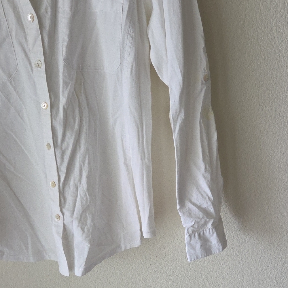 Eileen Fisher Crisp White Blouse Button Down Shirt 100% Organic Cotton Sz XS - Picture 6 of 16